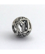 Authentic PANDORA Vintage U Sterling Silver Letter Charm, 791865CZ New - $41.46 CAD