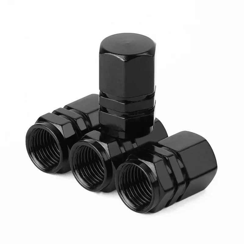 Black Aluminum Tire Valve Stem Caps - $8.99