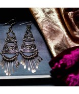 Exquisite drop and dangle Silver Egyptian revival earrings - $32.22 CAD