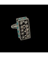 Native American Snake Eye Turquoise Shadow Box Sterling Silver Ring 6-7 ... - $129.52 CAD