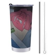 Mondxflaur Cute Steel Thermal Mug Thermos with Straw for Coffee - £16.67 GBP