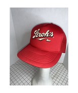 Vintage Stroh&#39;s Beer Trucker Mesh Hat Snapback Red Showboat Foam Crown - $18.10