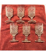 Anchor Hocking Wexford Diamond Cut Goblet Set Of 6 Vintage 5 1/2 Inches - £46.97 GBP