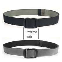 Men&#39;s Big and Tall Webbing Belt for Pants Reverse Buckle Scratchless Siz... - £13.28 GBP