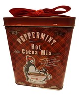 Vintage Christmas Tin Peppermint Hot Coca Collectible Advertising Container - £7.66 GBP
