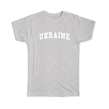 Ukraine : Gift T-Shirt Flag College Script Calligraphy Country Ukrainian Expat - £19.27 GBP