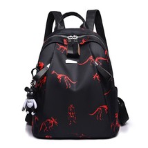  Feather Print Backpack Female Ox Cloth Waterproof Travel Casual Schoolbag   Lad - £29.28 GBP