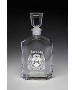 Brennan Irish Coat of Arms Whiskey Decanter (Sand Etched) - $73.53 CAD