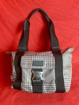 LAUREN Ralph Lauren Women Purse Handbag Buckle Front Nylon Tote Plaid Ba... - £46.18 GBP