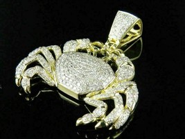 2Ct Round Moissanite Cut Crab Cancer Zodiac Sign Pendant 14K Yellow Gold Plated - £238.86 GBP