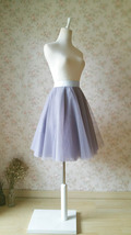 GRAY Knee Length Tulle Skirt Custom Plus Size Ballerina Skirt image 2