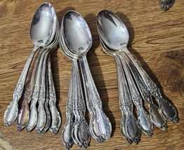 17pc Wm Rogers &amp; Son Is Silverplate Victorian Rose Tea Spoons 5&quot; No Monogram - £20.59 GBP