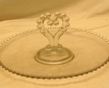 Candlewick Clear Heart Handle Serving Platter Beaded Rim Imperial Glass ... - $44.55