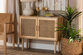 Ailith Rattan and Natural Brown 2-Door Sideboard Buffet - $4,851.18 MXN