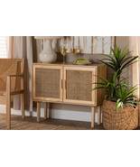 Ailith Rattan and Natural Brown 2-Door Sideboard Buffet - $4,851.18 MXN