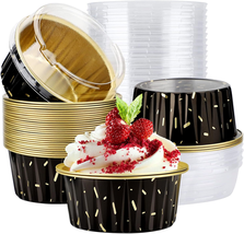 Disposable Aluminum Foil Cups,  30Pcs 5Oz Foil Ramekins Cupcake Baking Cups Cont - £12.86 GBP
