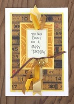 Count on a Happy Birthday with Sun Charm on Tape Measure Print Greeting Card - £7.58 GBP