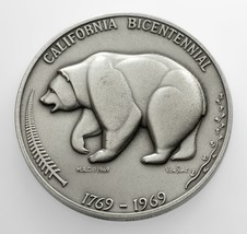 1796-1969 California Bicentennial Plateado Medalla. 135 Gramos .999 Plat... - $296.97