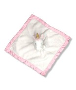 Carter&#39;s White Unicorn Plush Security Blanket Lovey Pink Satin Trim Love... - £10.17 GBP