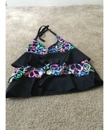  1pc Xhilaration Girls Printed Swim Halter Top Tank Tie Neck Size Large - $25.22