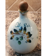 Vtg Patronelli Oronzo Grottaglie Italian Ceramic Oil Decanter Teal Green... - $376.15 MXN