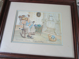 Lithograph By Peggy Dickey &quot;Gramdma&quot; 830/900 Framed - £98.92 GBP