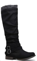 Shoedazzle Women’s Pilar Slouchy Flat Boots Black Faux-Suede 7.5 New - £27.77 GBP