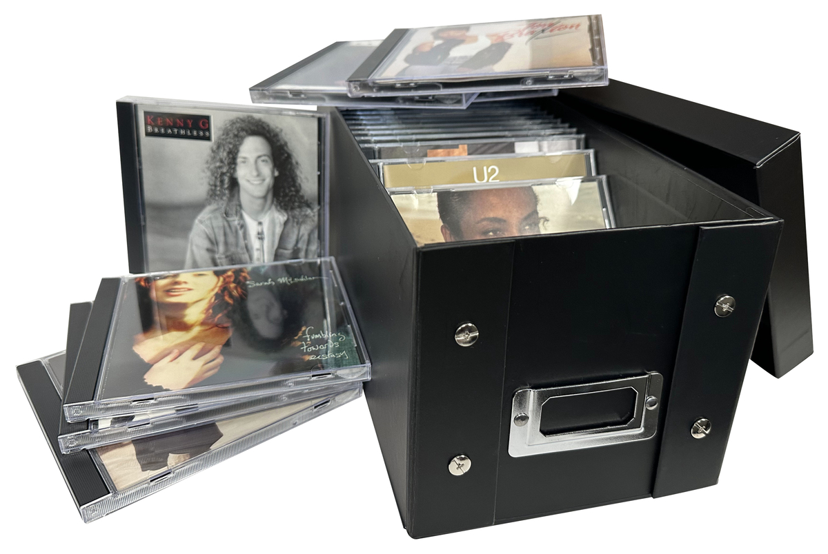 CheckOutStore Black CD Jewel Cases Storage Box (Holds 29 Cases) - $17.64+