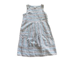 J. Jill Love Linen Striped Sleeveless Dress S Petite 100% Linen Blue &amp; W... - $506.54 MXN