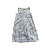 J. Jill Love Linen Striped Sleeveless Dress S Petite 100% Linen Blue &amp; W... - $506.54 MXN