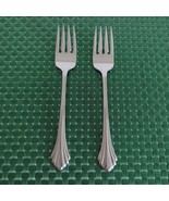 Oneida BANCROFT Salad Forks Lot Set of 2 Stainless Flatware USA Flared Tip - $5.99