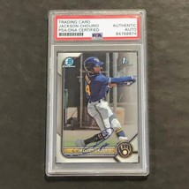 2022 Bowman Chrome 1st #BCP-79 Jackson Chourio Signed Card PSA Slabbed Brewers - $299.99