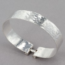 Vintage Calf &amp; Dragon Hand Hammered 6&quot; Sterling Cuff Bracelet with Swing Lock - £64.13 GBP