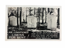 Vintage Real Photo Postcard Outhouses Air Conditioned Cabins For Rent Humor - $14.80