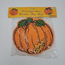 Vintage Loomco Pumpkin Hot Pad Pot Holder Halloween Orange Cotton NOS 1993 - £9.89 GBP