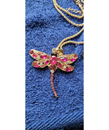 New Betsey Johnson Necklace Dragon Fly Pink Rhinestone Spring Summer Dec... - £11.72 GBP