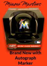 Miami Florida Marlins Mlb Mini Baseball Riddell Batting Helmet Display Stand - £23.73 GBP