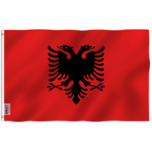 Anley |Fly Breeze| 3x5 Foot Albania Country Flag Double Stitched Polyester - £5.53 GBP