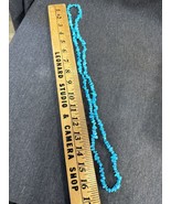 Southwestern Style Turquoise Nugget Necklace 34&quot; Long Estate Find - $24.75