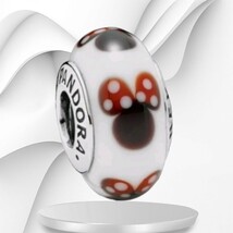 Pandora Minnie Mouse S925 ALE Murano Glass Charm - $30.69