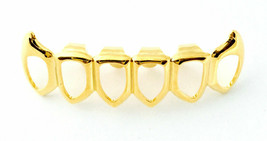 Hip Hop 14K Gold Plated Teeth Grills Grillz Bottom Lower Open Face Fangs S0206OF - £7.89 GBP