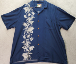 Vintage Paradise Found Shirt Men&#39;s XL Blue Hawaiian Short Sleeve Button Down EUC - £24.48 GBP