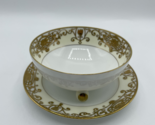 Vtg Noritake #175 Hand Painted Footed Gold Mayonnaise Bowl &amp; Underplate Bsh - £36.75 GBP