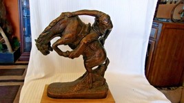 Bronco Buster Bronze Statue, 1972 Adrian Herr Austin Productions, Rare 1... - $570.00