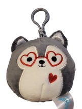 Squishmallows 3.5&quot; Clip On Valentines Ryan The Husky - £13.23 GBP