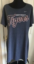 Nike Detroit Tigers MLB Baseball Loose Fit Blue Short Sleeve Shirt Women’s L - £11.62 GBP