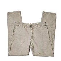 FAHERTY Mens Pants Jeans Size 32x32 Beige Khaki Canvas Organic Cotton 5 Pocket  - £27.37 GBP