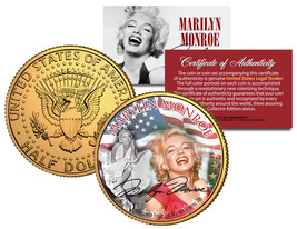 Marilyn Monroe * Americana * Colorized Jfk Half Dollar U.S. Coin 24K Gold Plated - £6.71 GBP