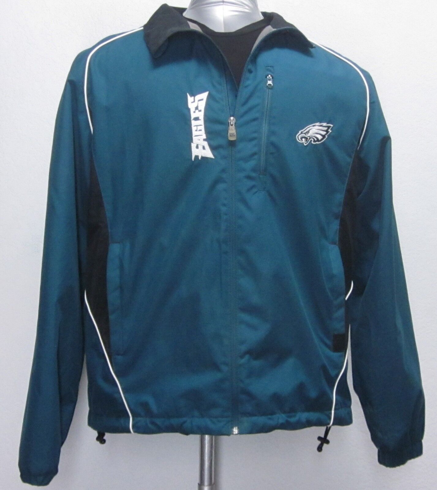 Primary image for Men's Large PHILADELPHIA EAGLES NFL Team Apparel Zippered Polyester Jacket SEWN