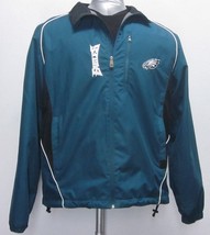 Men's Large Philadelphia Eagles Nfl Team Apparel Zippered Polyester Jacket Sewn - $33.11